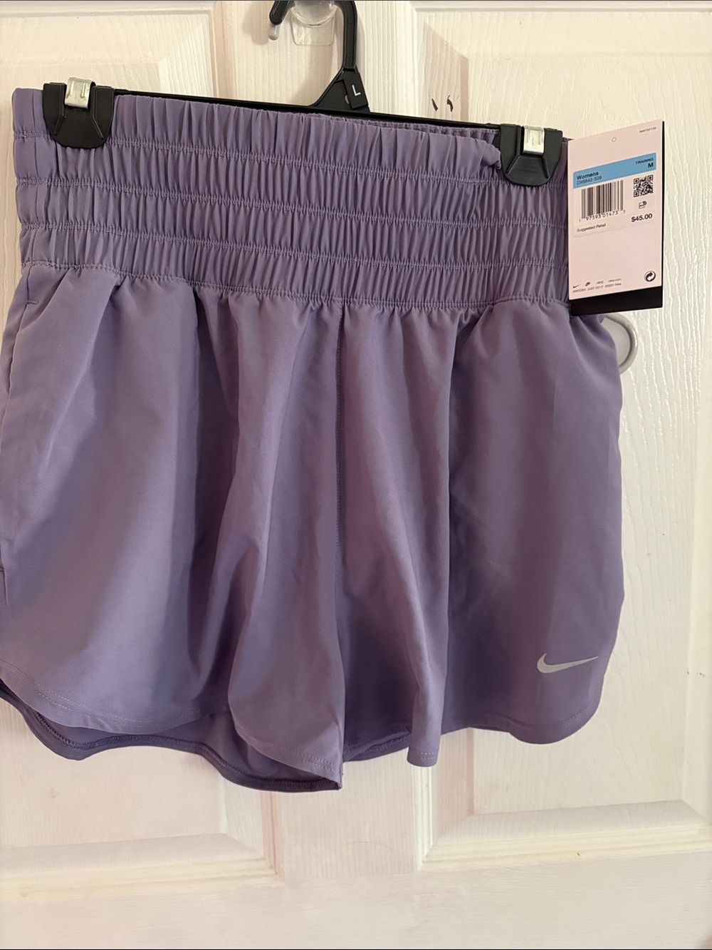 Nike Women's Purple Elastic-Waist Athletic Shorts